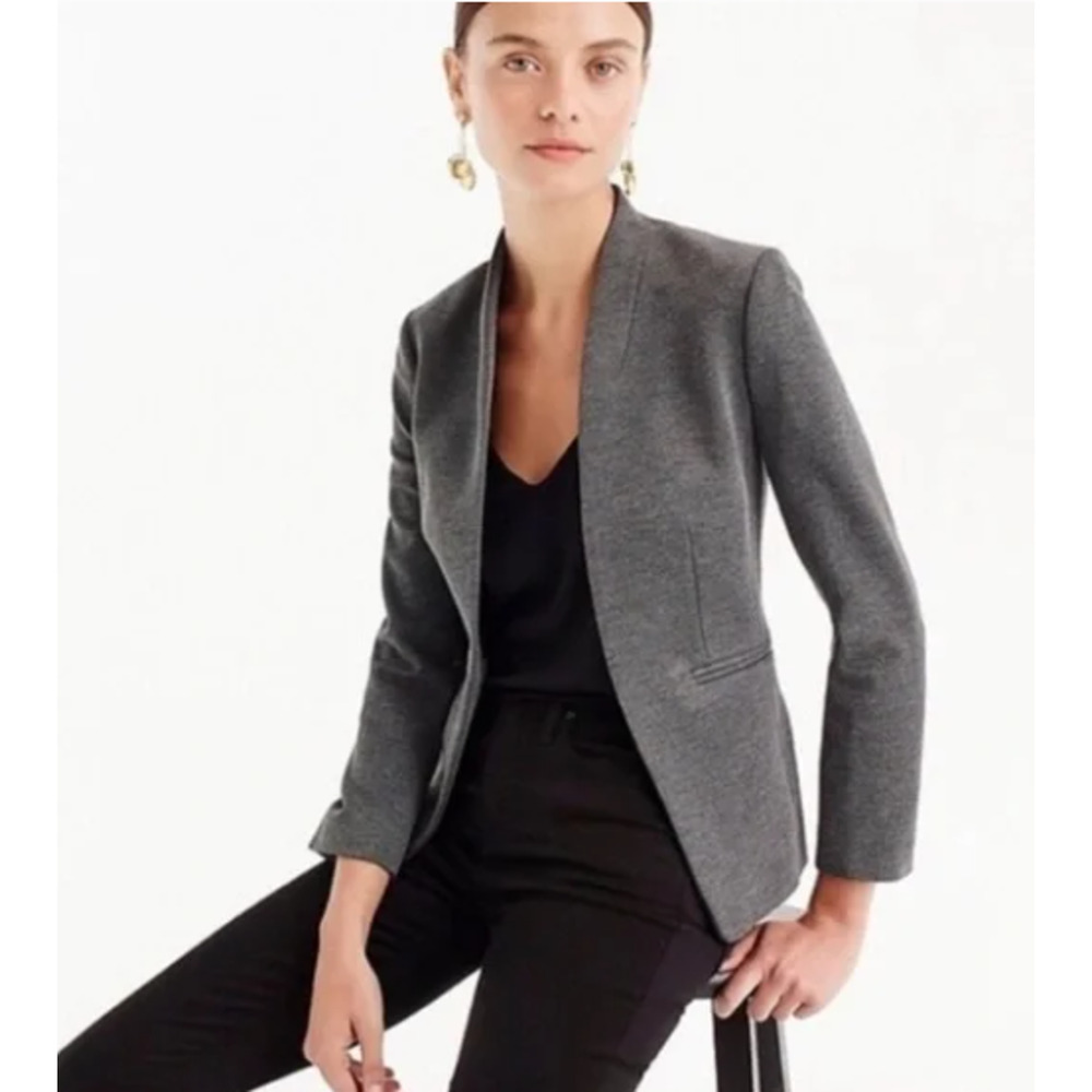 J.Crew 365 - Going-Out Blazer In Stretch Twill Gray - Open Front - Size 12‎